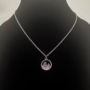 Hand Crafted Silver Tree Pendant Necklace